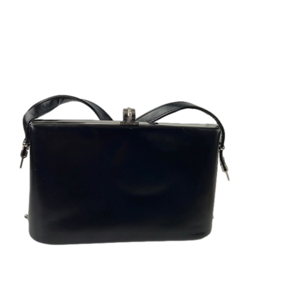 Vintage 1950's Black Leather Handbag